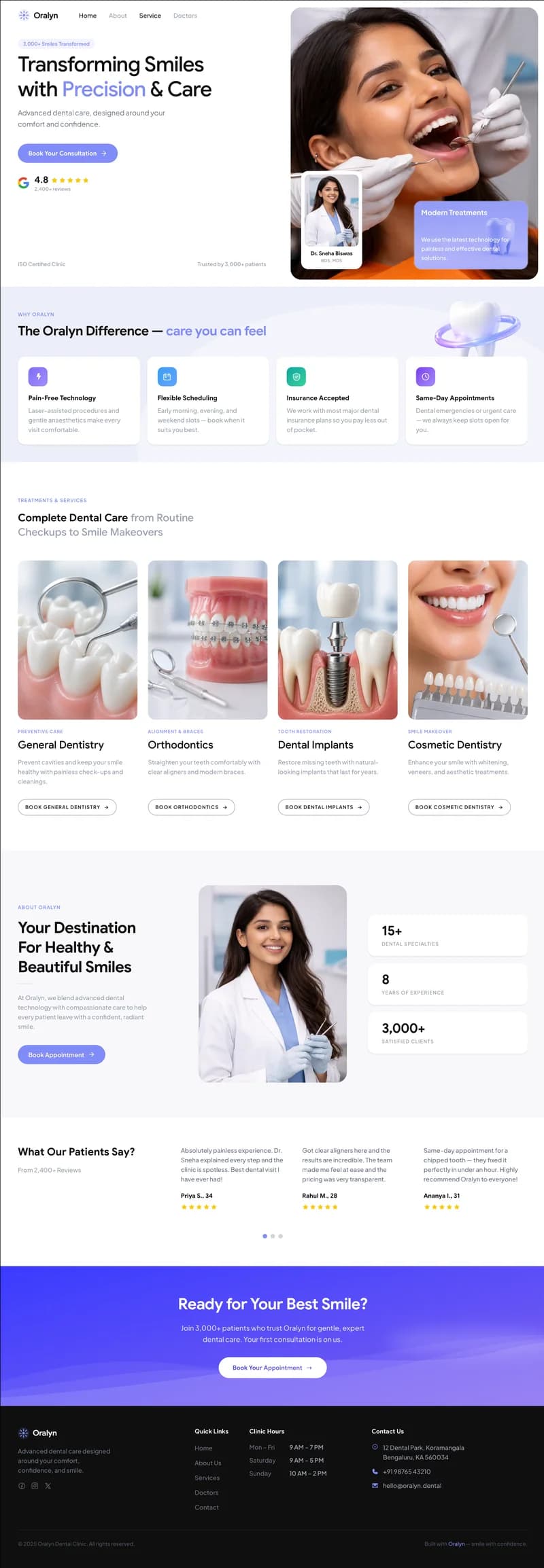 Dentist website preview
