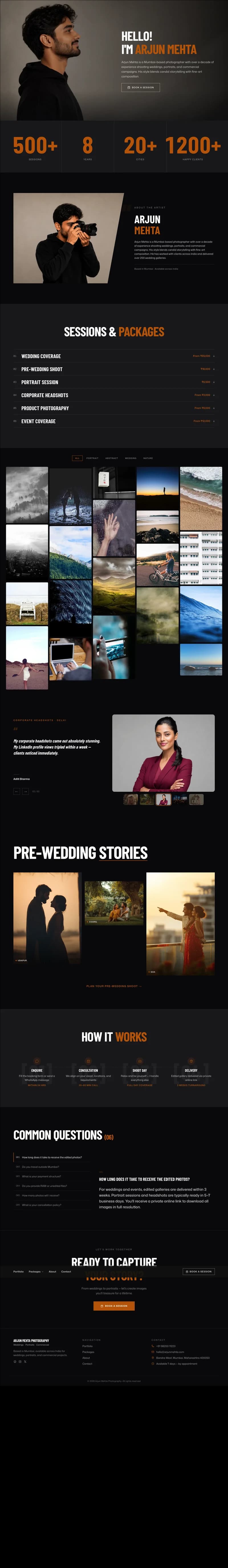 Photographer website preview