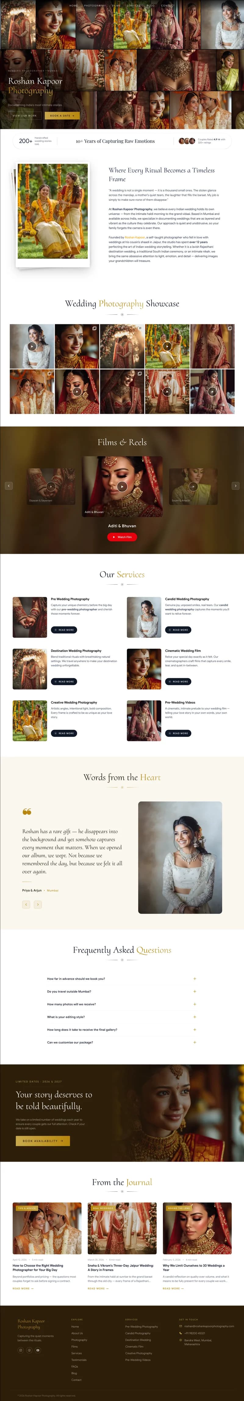 Wedding Photographer website preview